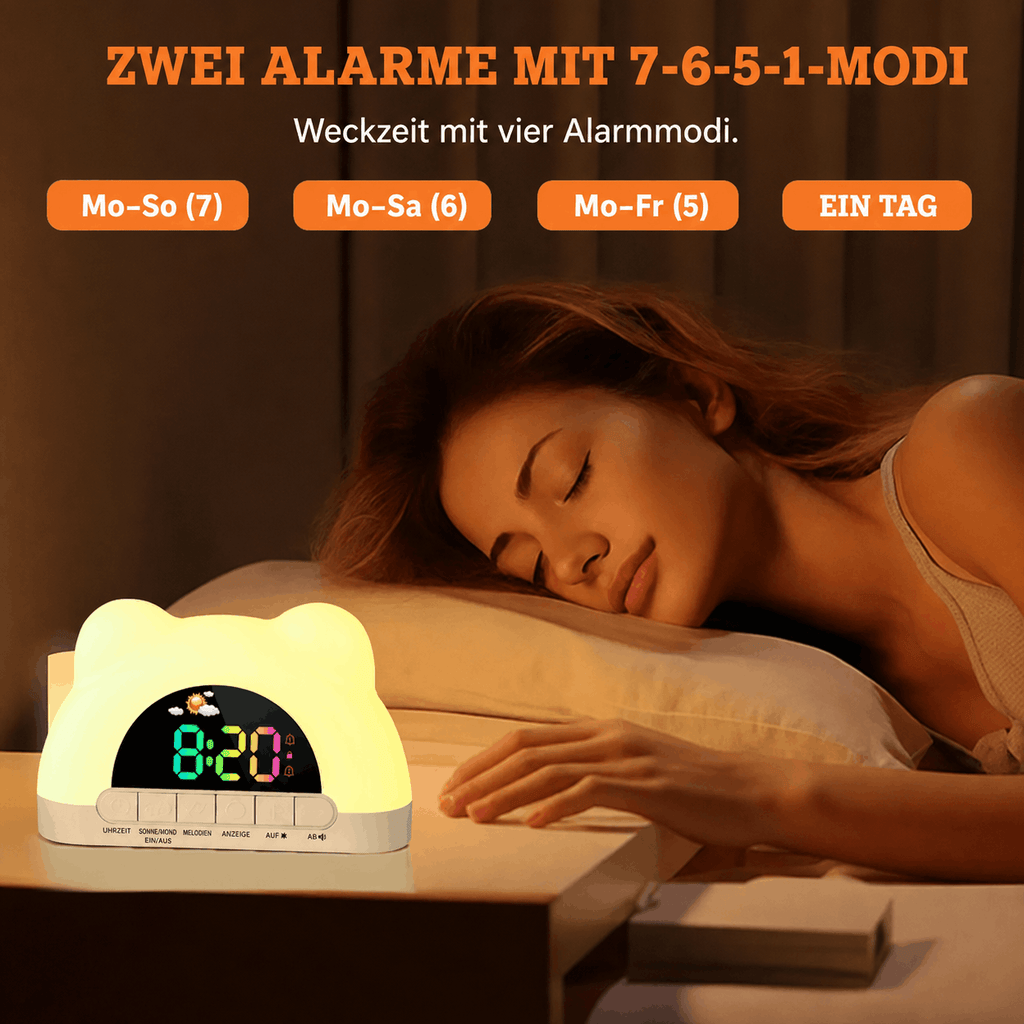 SleepBuddy – Kinderwecker mit Schlaftrainer & Nachtlicht