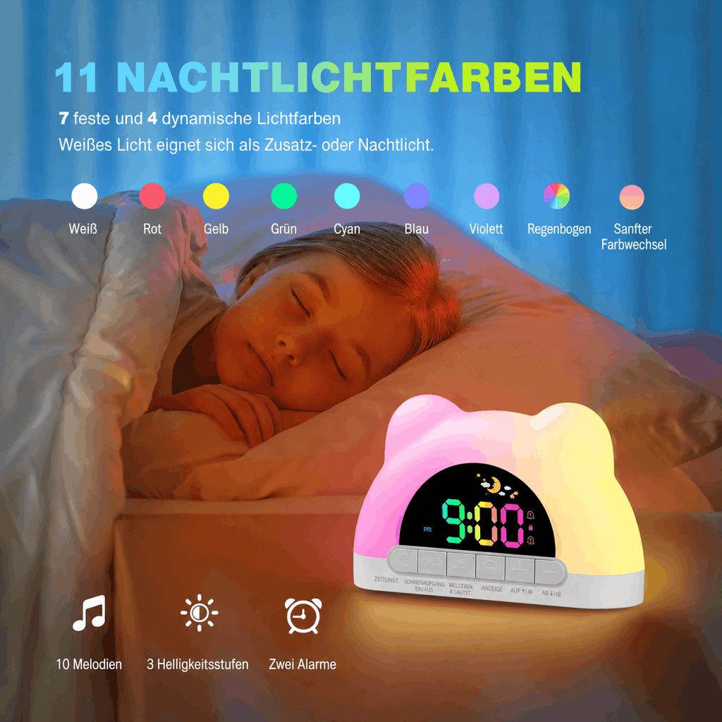 SleepBuddy – Kinderwecker mit Schlaftrainer & Nachtlicht