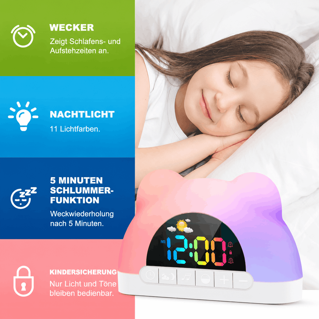 SleepBuddy – Kinderwecker mit Schlaftrainer & Nachtlicht