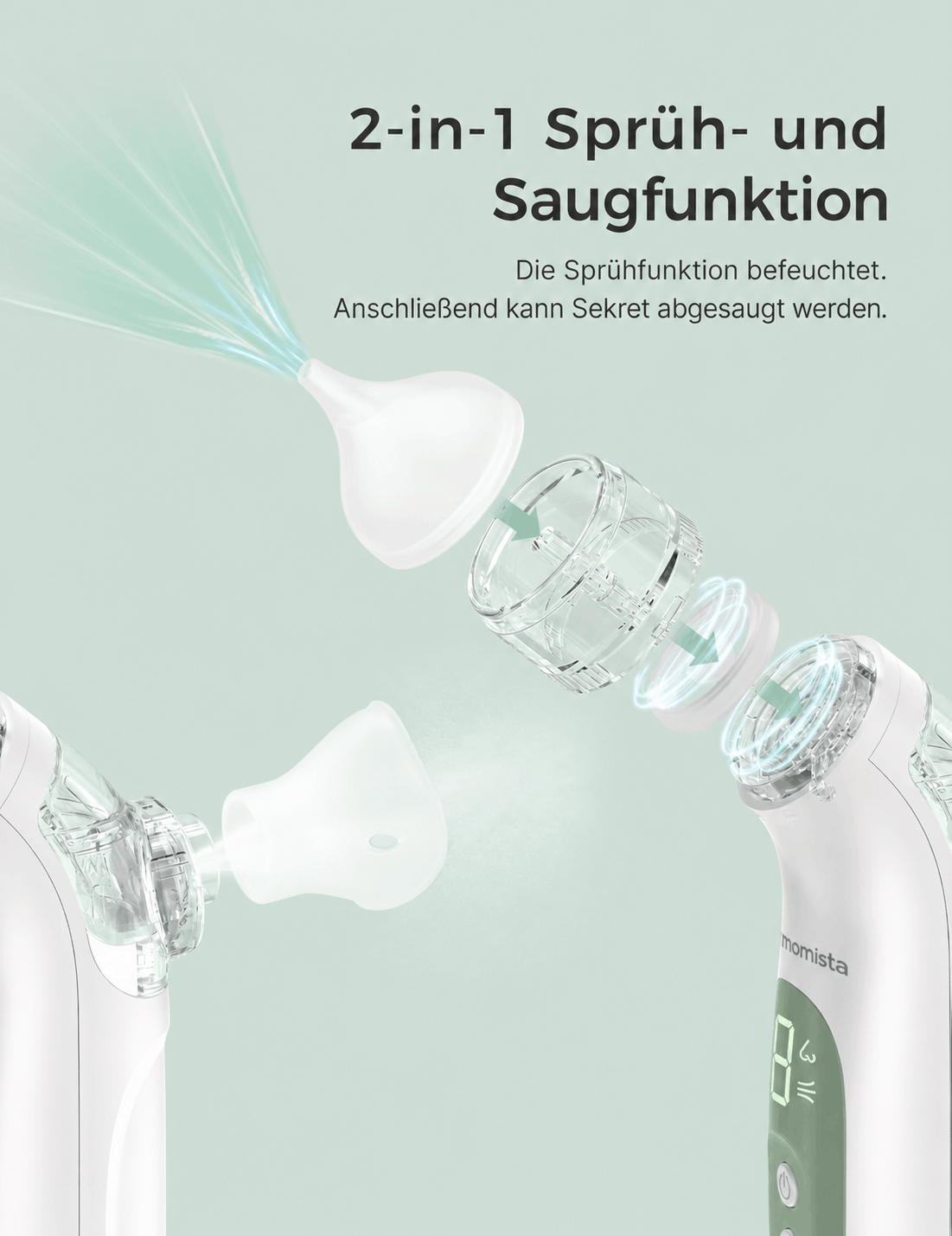 NoseCare – Elektrischer Nasensauger für Babys mit Sprühfunktion