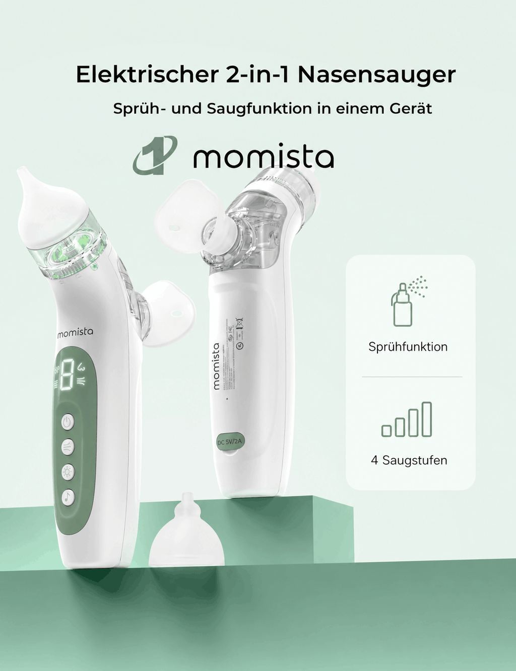 NoseCare – Elektrischer Nasensauger für Babys mit Sprühfunktion