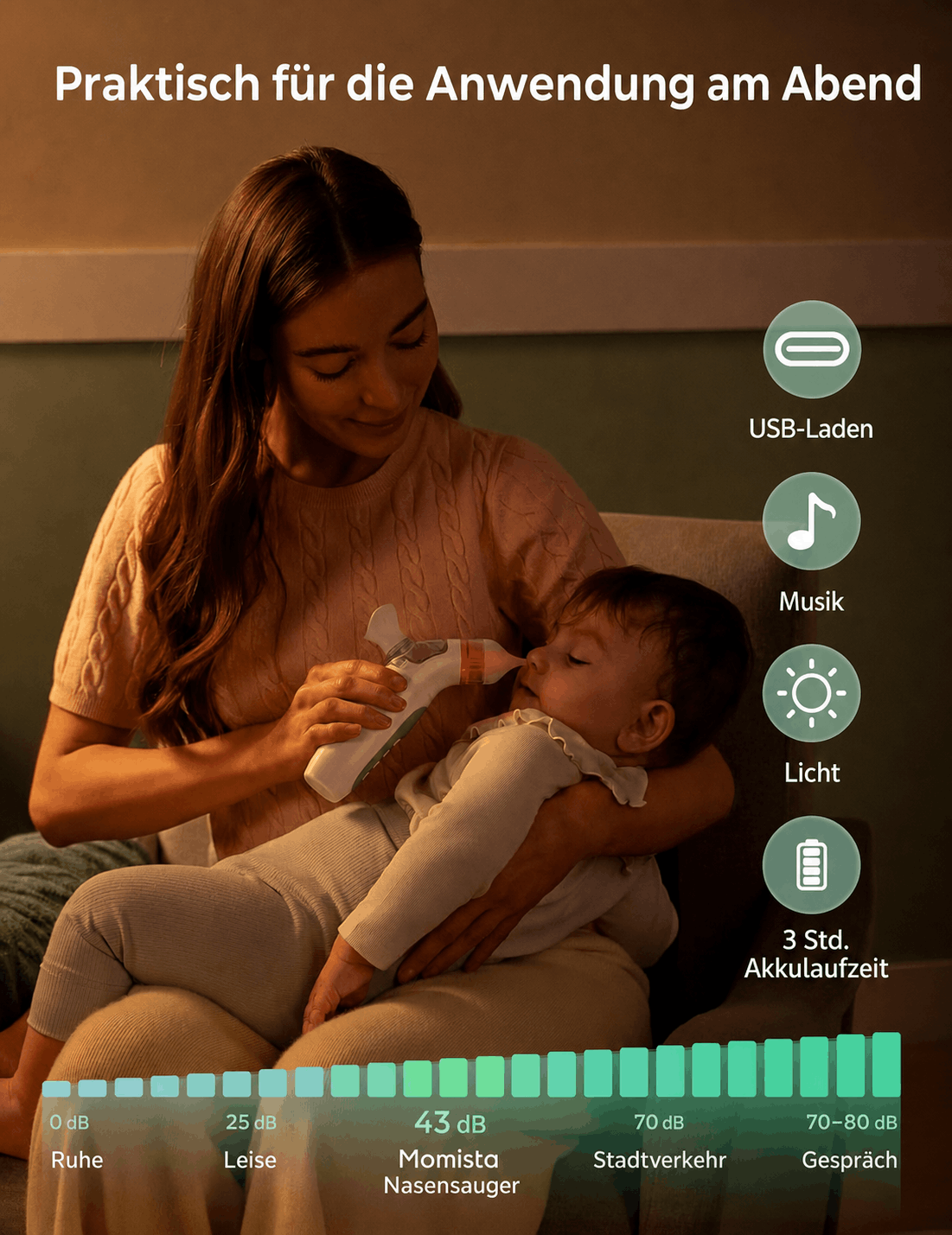 NoseCare – Elektrischer Nasensauger für Babys mit Sprühfunktion
