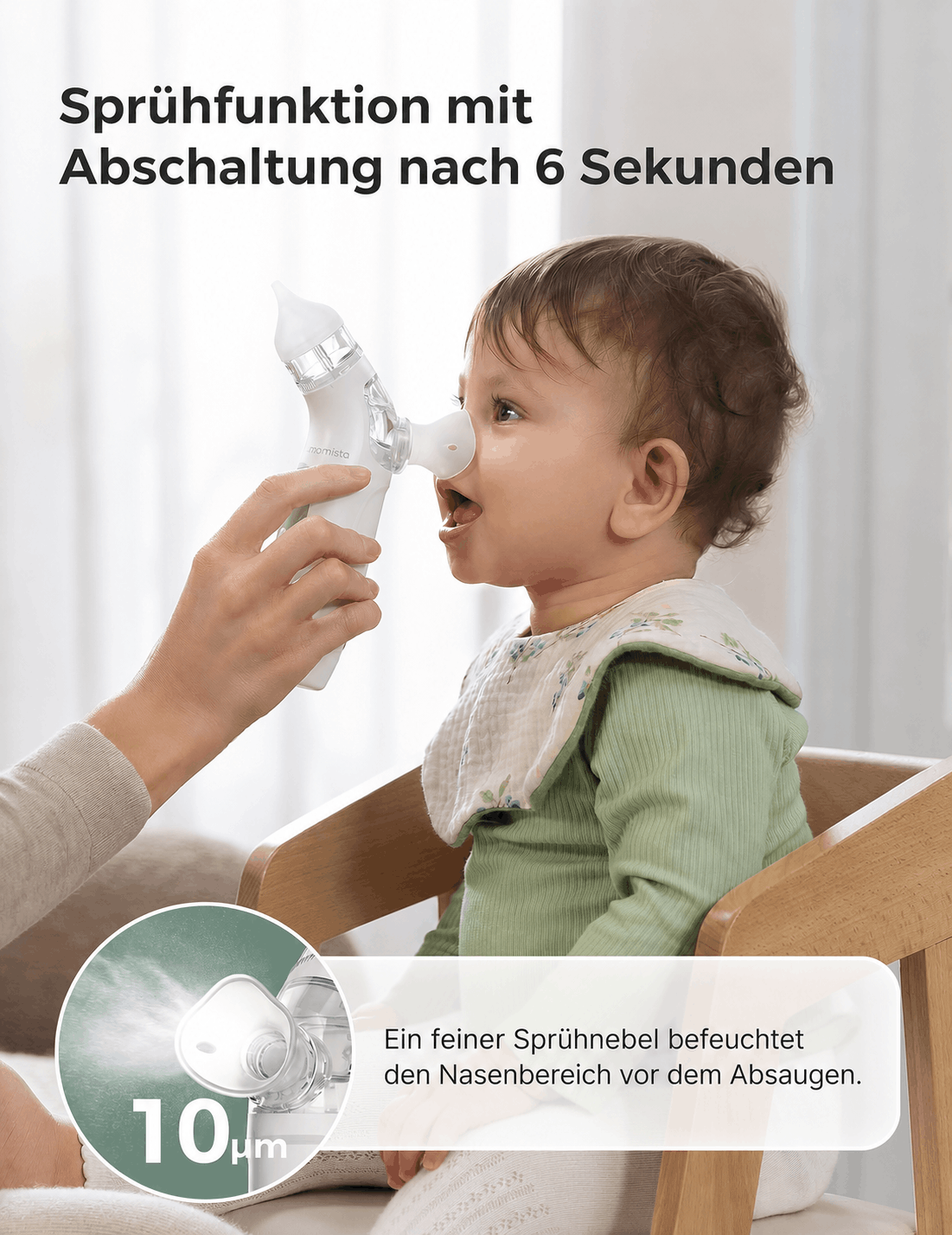 NoseCare – Elektrischer Nasensauger für Babys mit Sprühfunktion