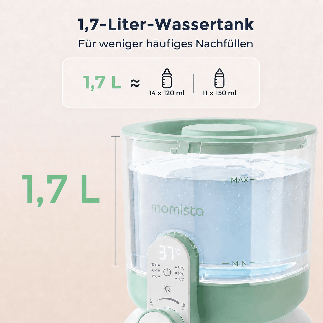 AquaReady – Wasserwärmer für Babynahrung mit Temperaturwahl