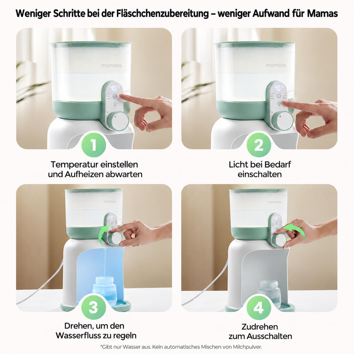 AquaReady – Wasserwärmer für Babynahrung mit Temperaturwahl