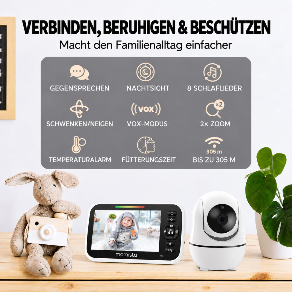 BabyView – Babyphone mit Kamera & 5-Zoll-Display
