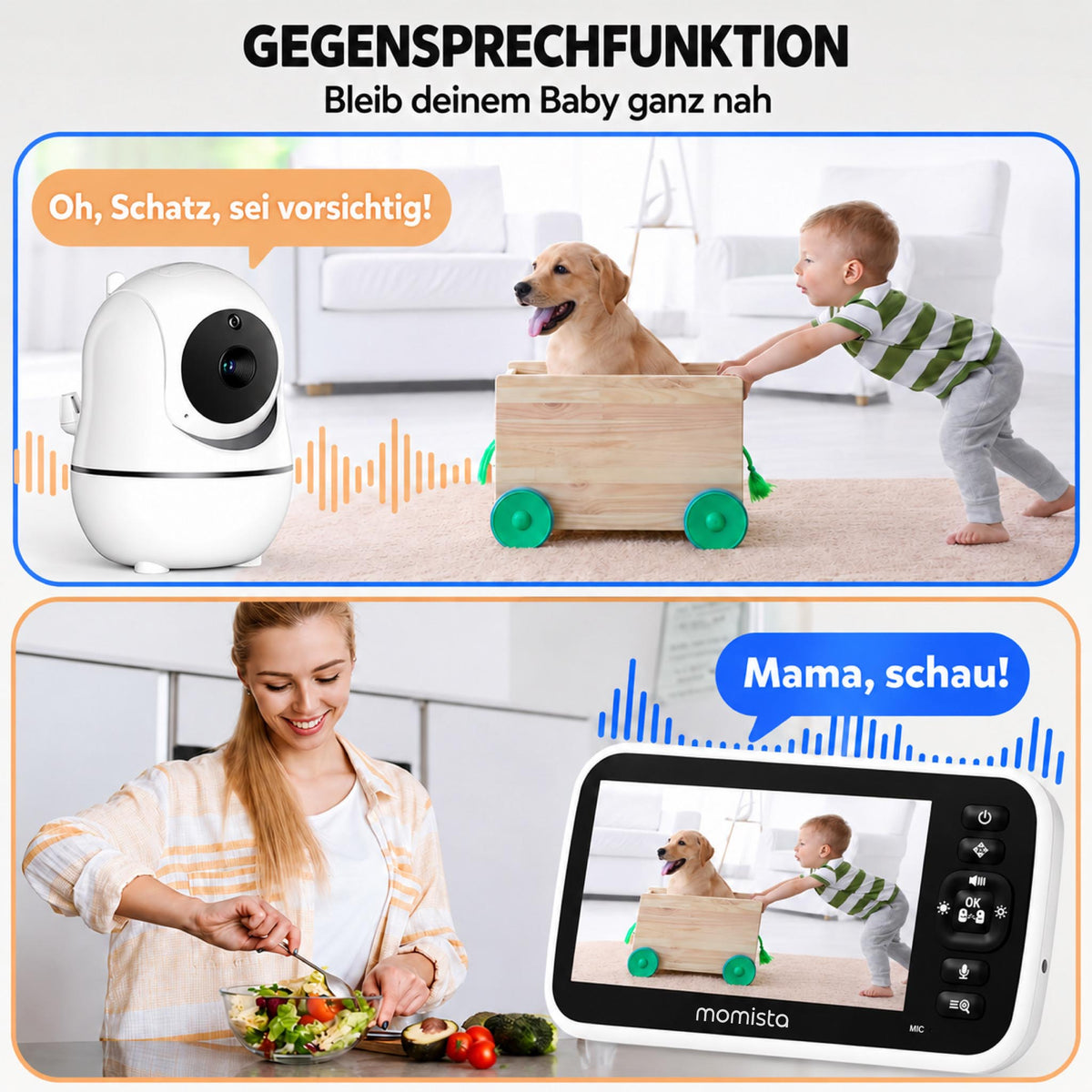BabyView – Babyphone mit Kamera & 5-Zoll-Display