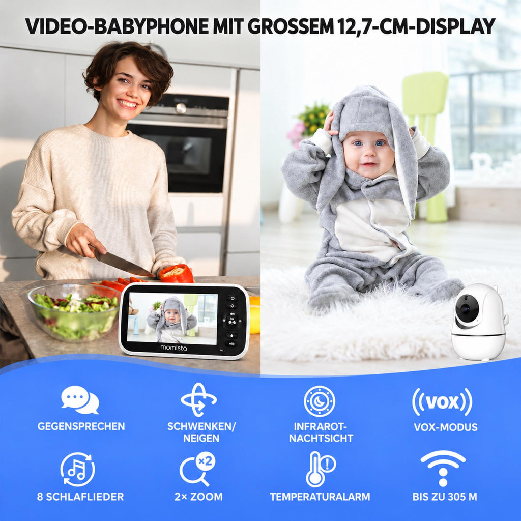 BabyView – Babyphone mit Kamera & 5-Zoll-Display
