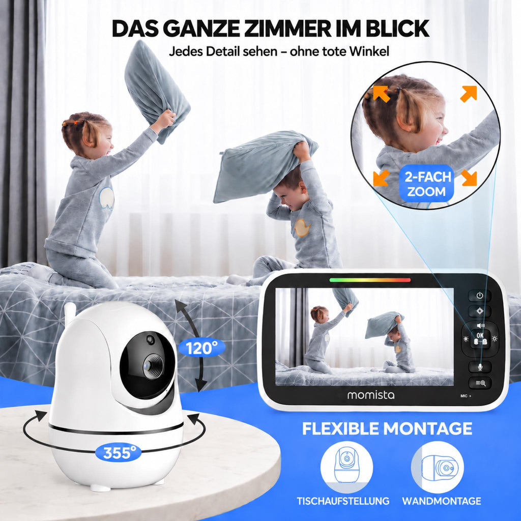 BabyView – Babyphone mit Kamera & 5-Zoll-Display