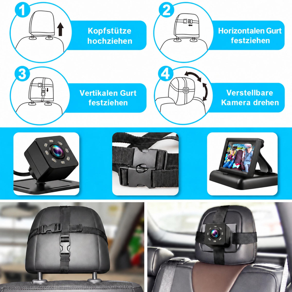BabyView Drive – Baby-Autokamera mit 4,3-Zoll-Monitor