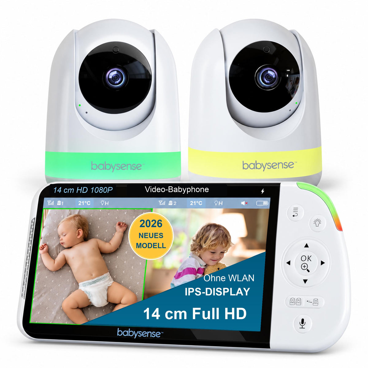 BabyView Pro+ Full-HD Babyphone mit 5,5-Zoll-Display