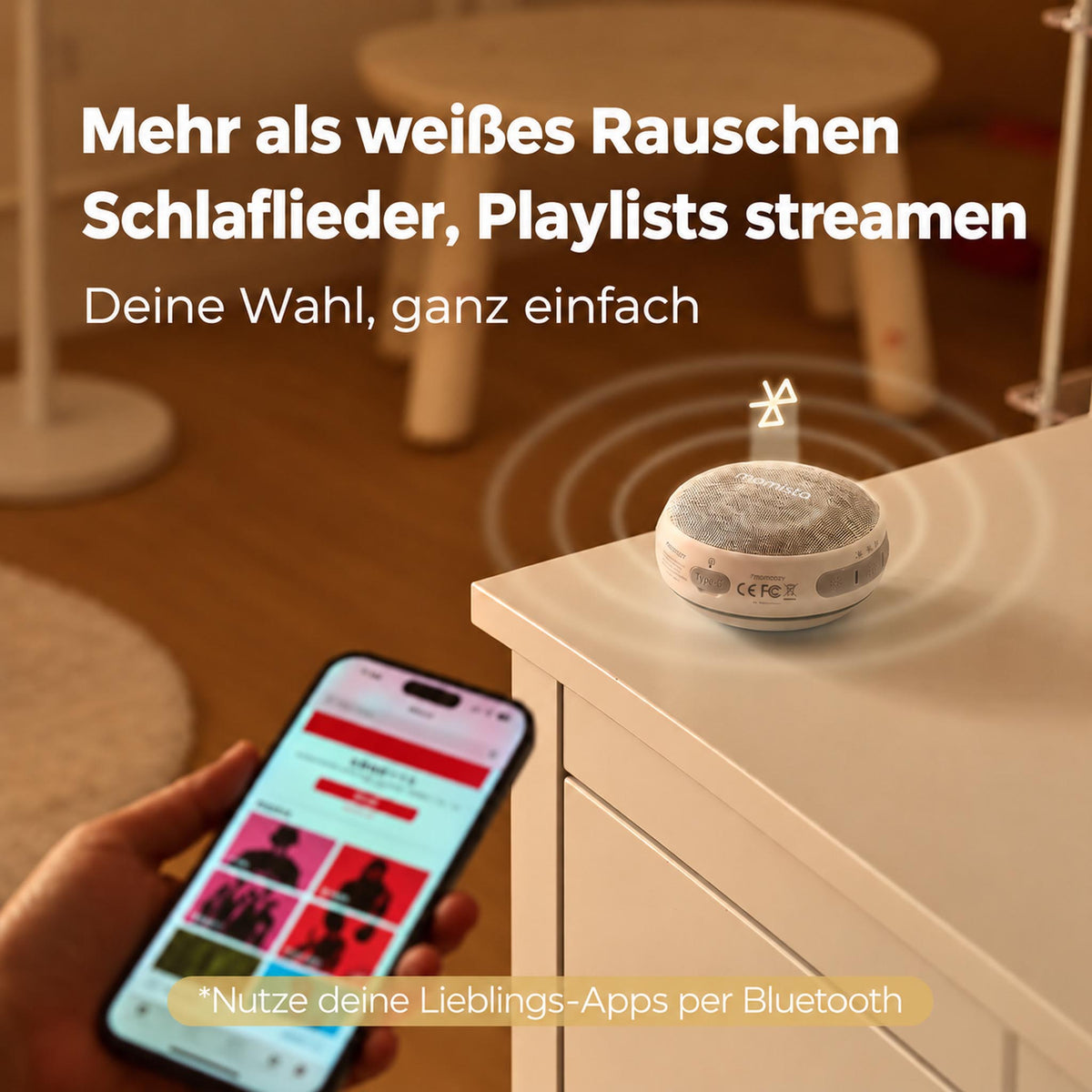DreamGo – Mobile Einschlafhilfe mit White Noise & Nachtlicht