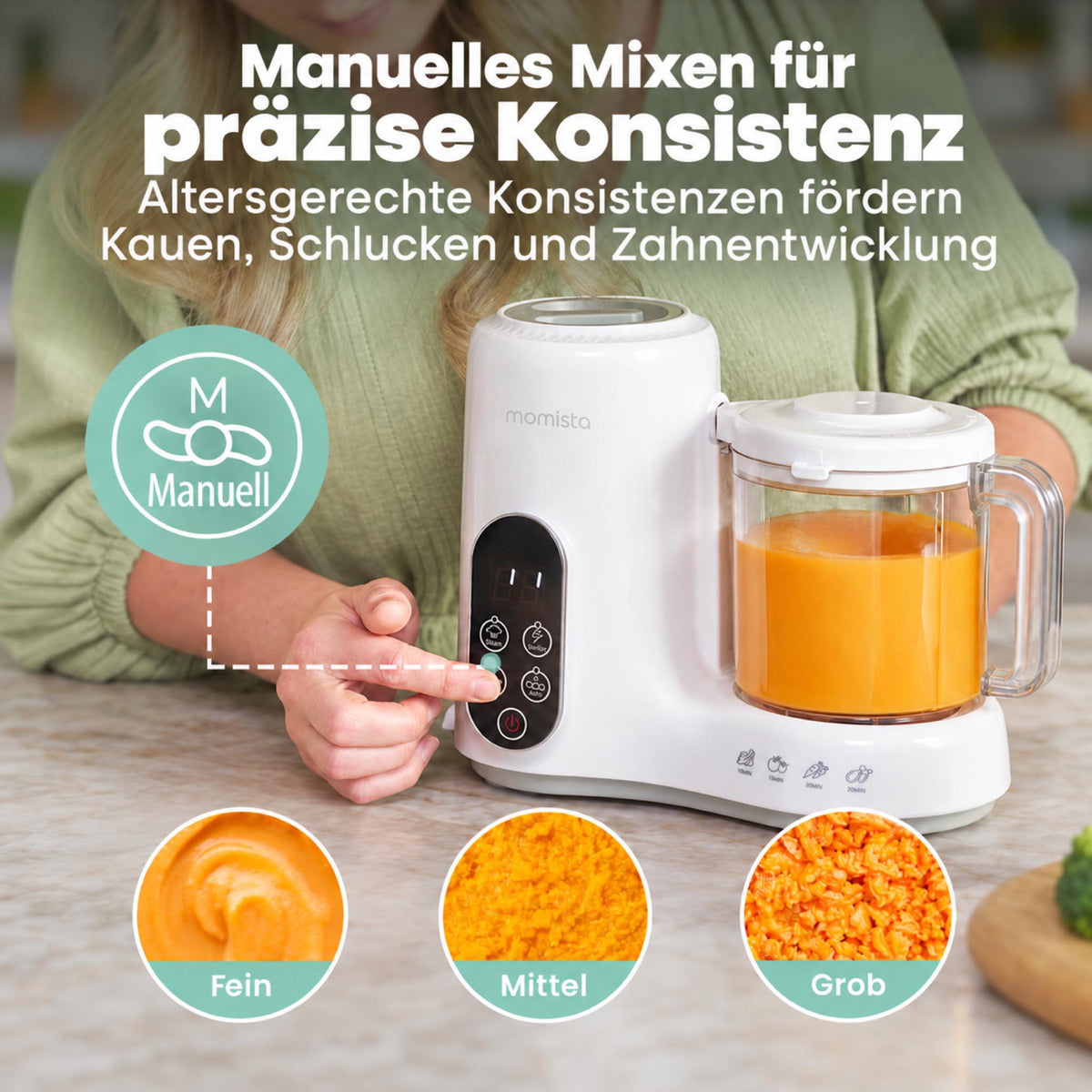 FoodEase – Babynahrungszubereiter mit Dampfgarer & Mixer