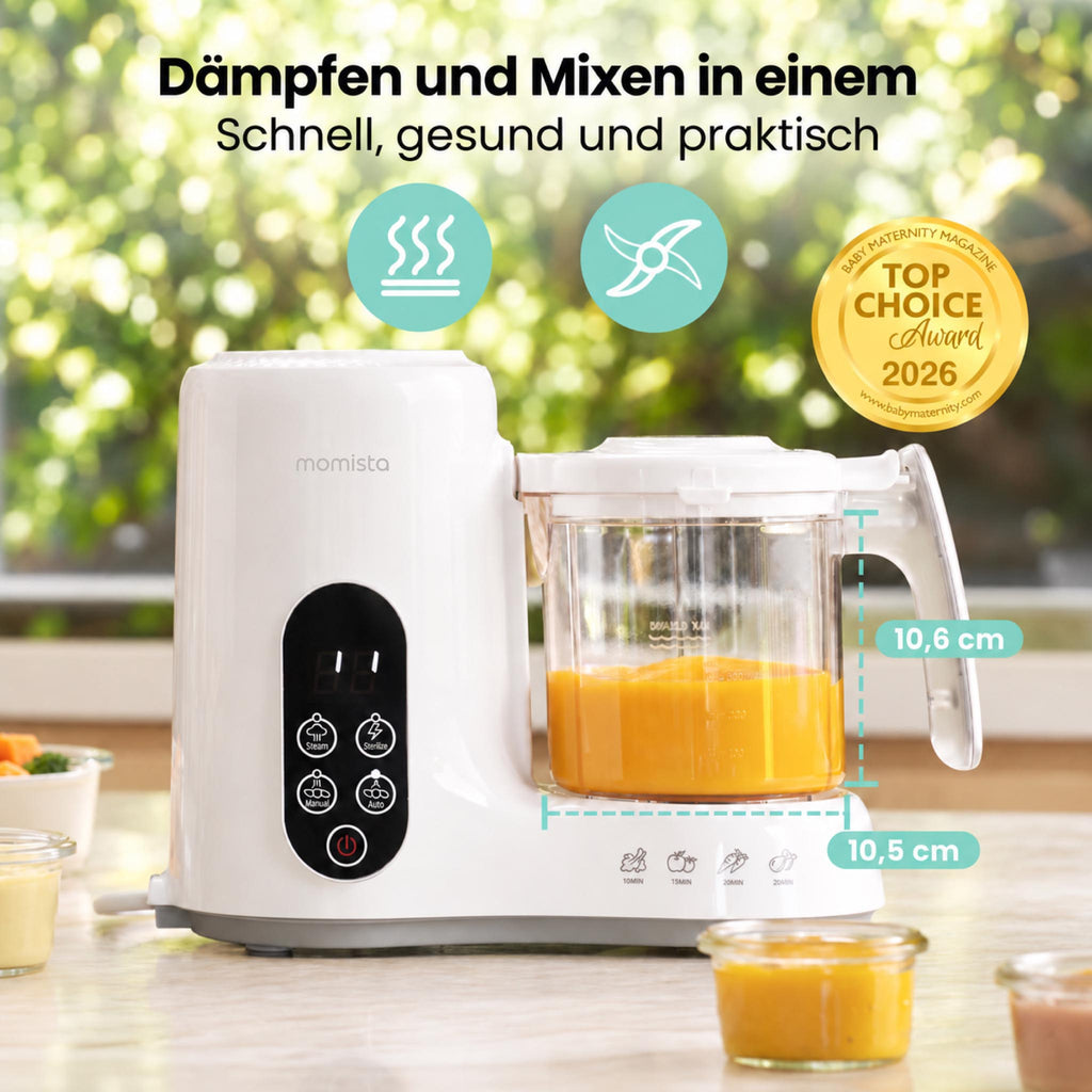 FoodEase – Babynahrungszubereiter mit Dampfgarer & Mixer