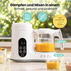 FoodEase – Babynahrungszubereiter mit Dampfgarer & Mixer