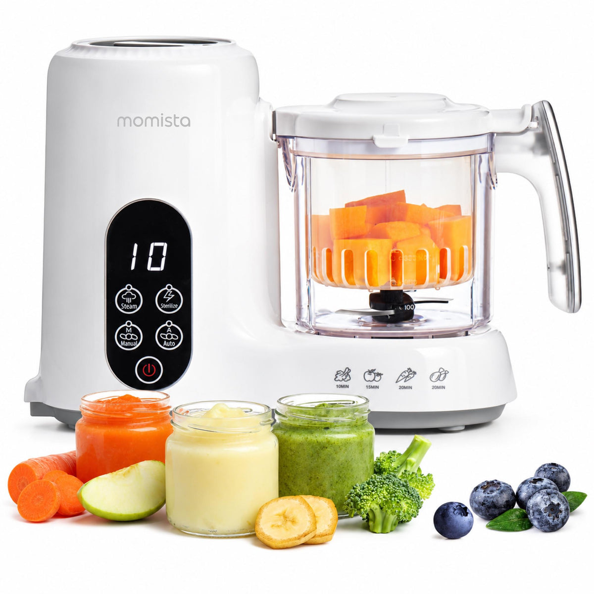 FoodEase – Babynahrungszubereiter mit Dampfgarer & Mixer