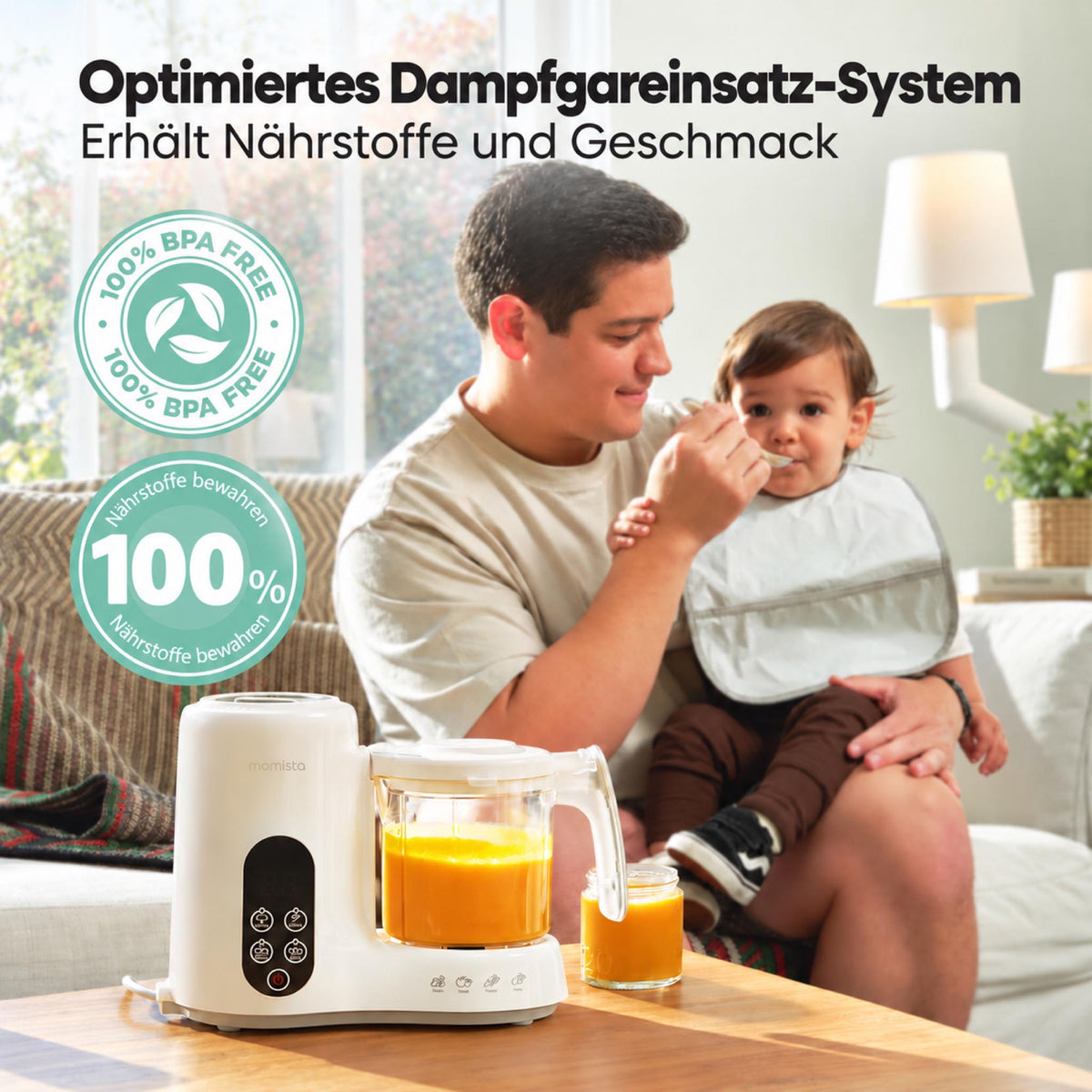 FoodEase – Babynahrungszubereiter mit Dampfgarer & Mixer