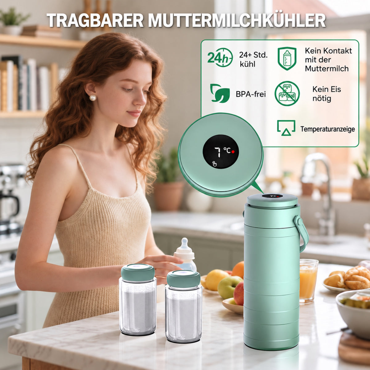 MilkChill Temp+ Muttermilchkühler mit Temperaturanzeige