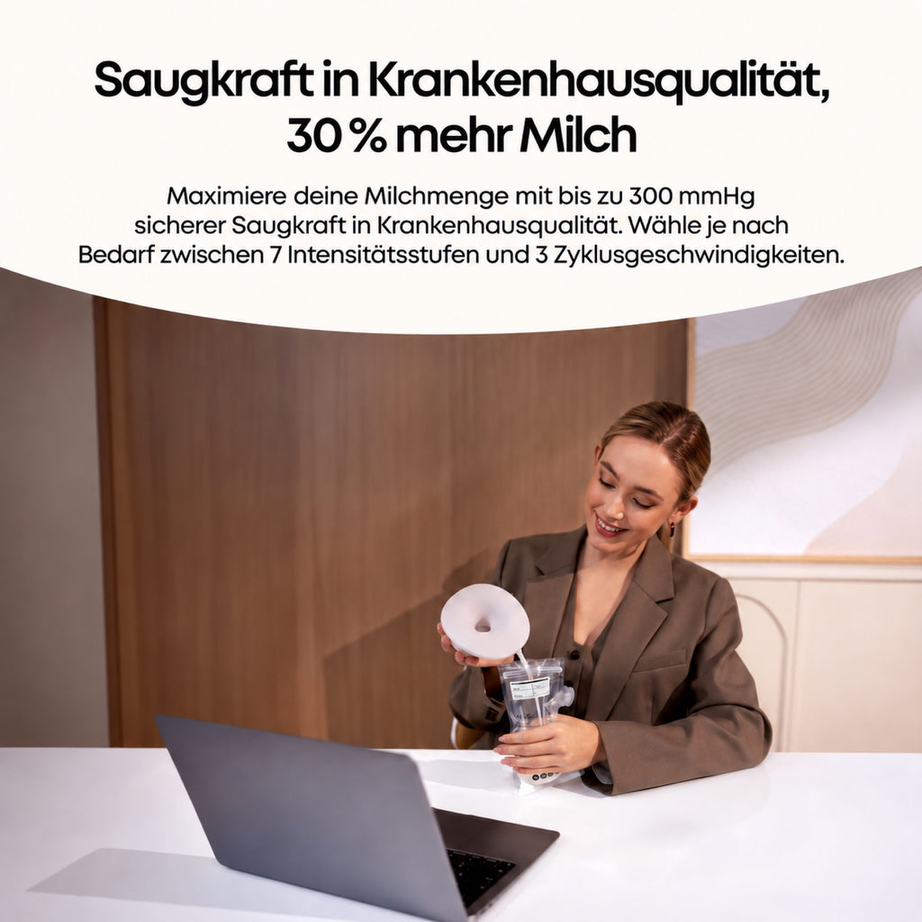 MilkFlow Heat+ – Tragbare Milchpumpe mit Wärme & App
