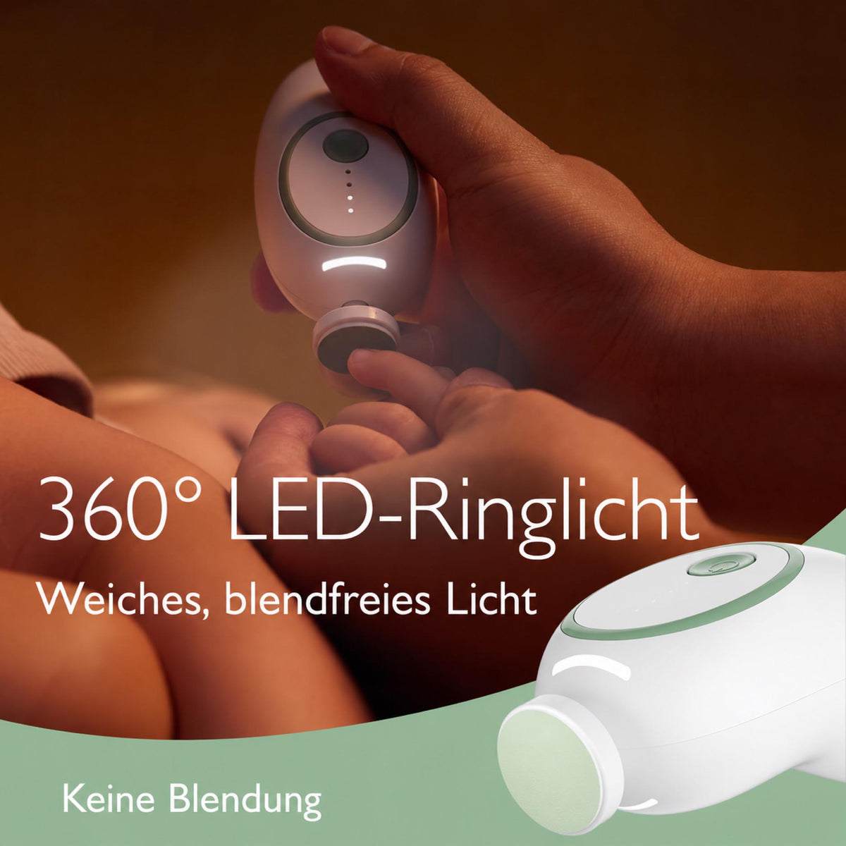NailCare – Elektrische Baby-Nagelfeile mit LED-Licht