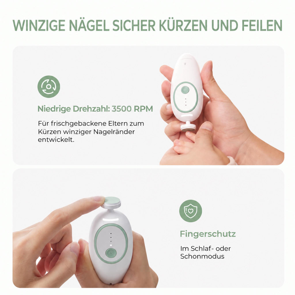 NailCare – Elektrische Baby-Nagelfeile mit LED-Licht