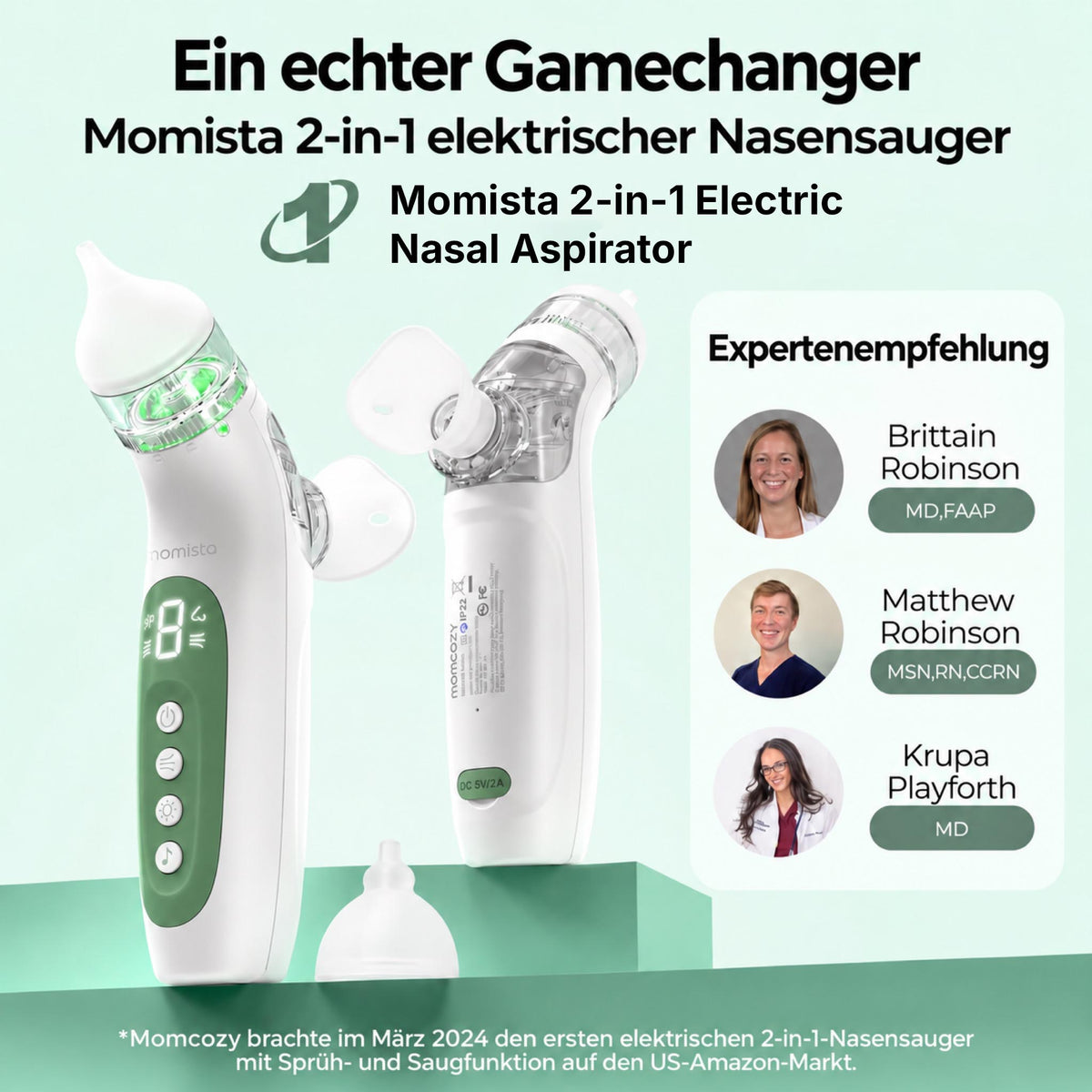 NoseCare – Elektrischer Nasensauger für Babys mit Sprühfunktion