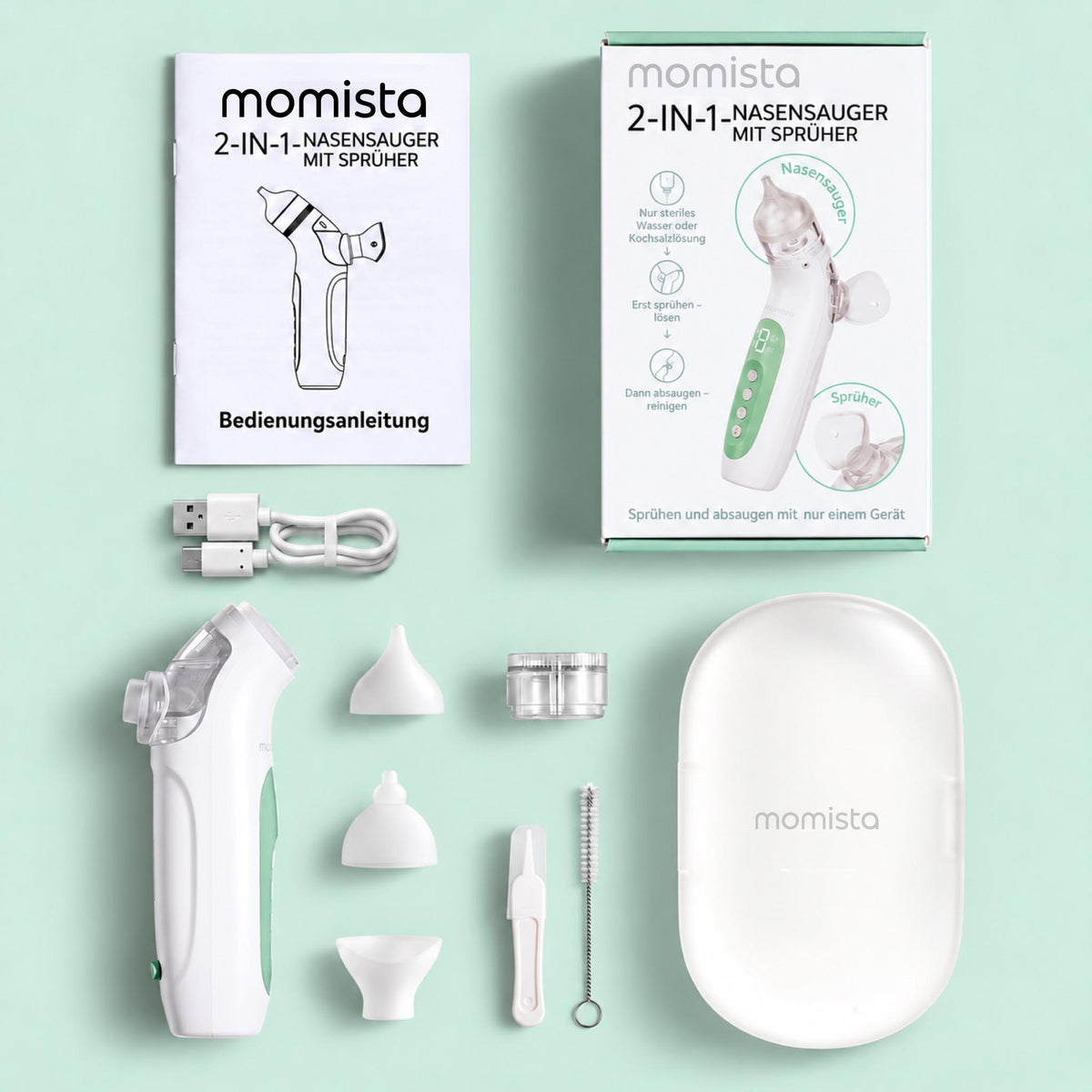 NoseCare – Elektrischer Nasensauger für Babys mit Sprühfunktion