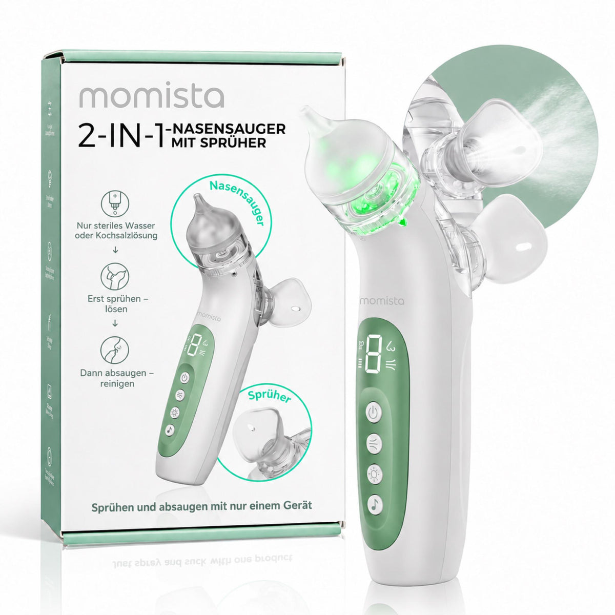 NoseCare – Elektrischer Nasensauger für Babys mit Sprühfunktion