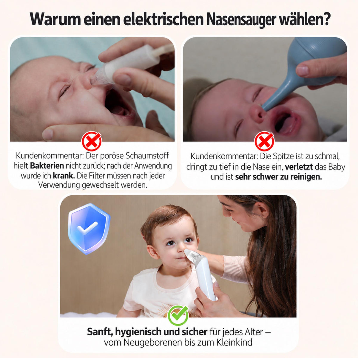 NoseCare Lite – Elektrischer Nasensauger für Babys