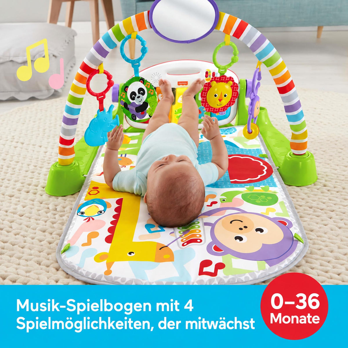 PlayBeat – Baby Spielmatte mit Spielbogen & Musik-Piano