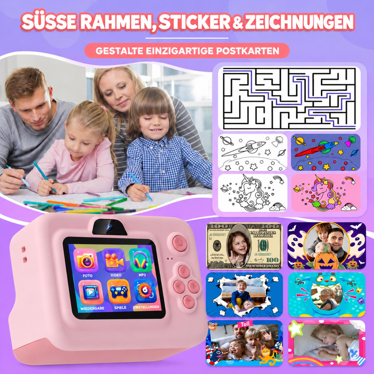 PrintCam – Kinderkamera mit Sofortdruck & Fotofunktion