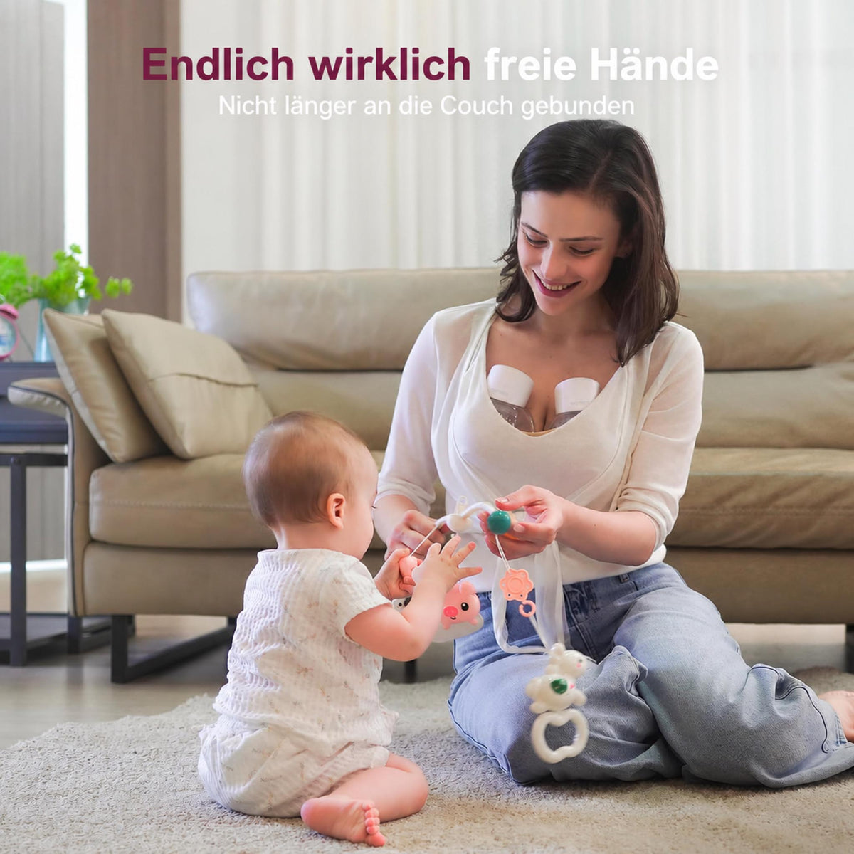 PumpEase – Tragbare elektrische Milchpumpe im 2er-Set