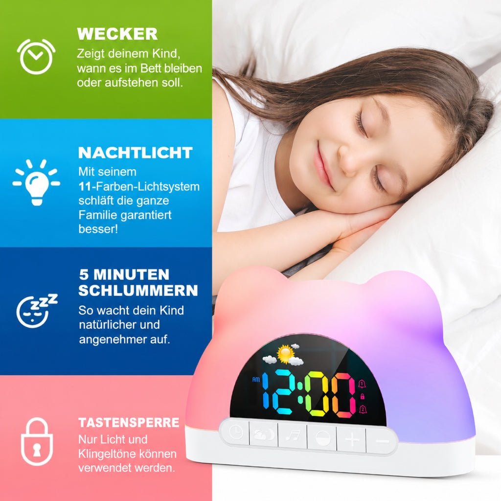 SleepBuddy – Kinderwecker mit Schlaftrainer & Nachtlicht