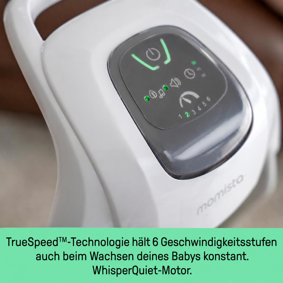 SwingEase – Elektrische Babywippe mit 6 Schaukelstufen