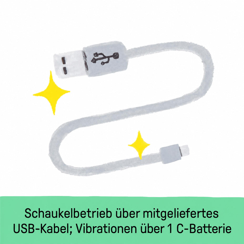 SwingEase – Elektrische Babywippe mit 6 Schaukelstufen