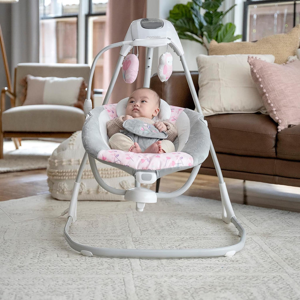 SwingEase – Elektrische Babywippe mit 6 Schaukelstufen