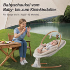 SwingGo – Elektrische Babywippe mit Bluetooth & 5 Schaukelstufen