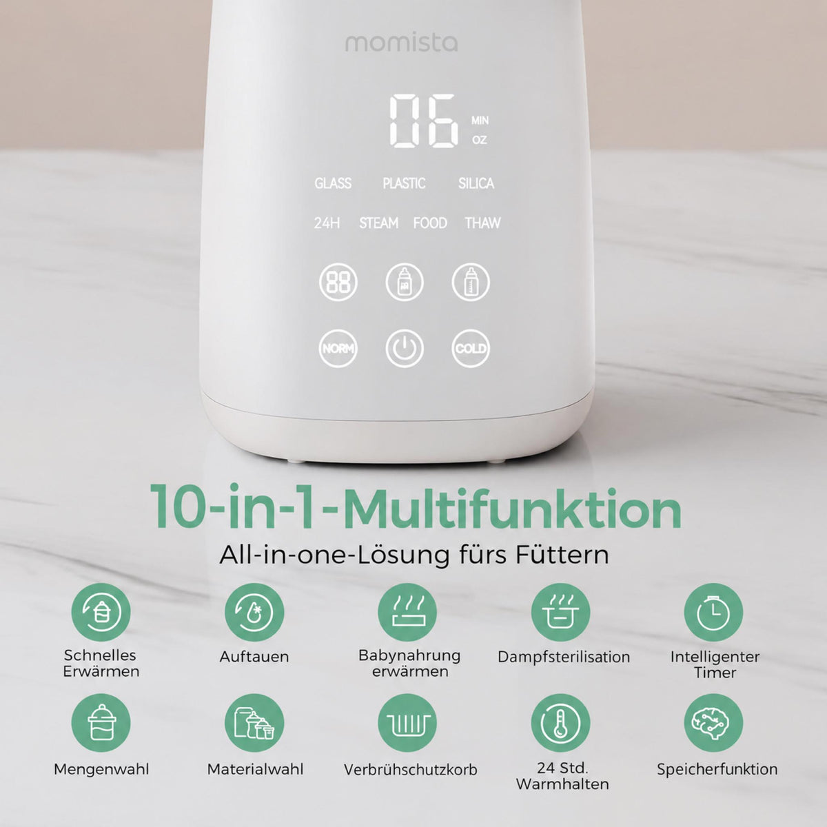 WarmFlow – Elektrischer Flaschenwärmer 10-in-1